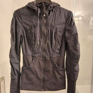 Lululemon Reversible Black Ruched Hoodie